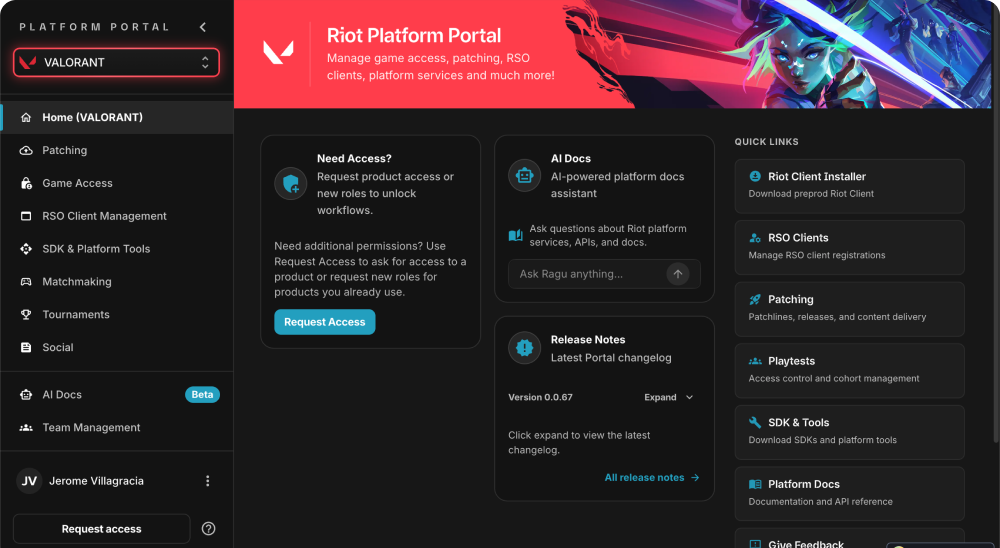 Riot Platform Portal